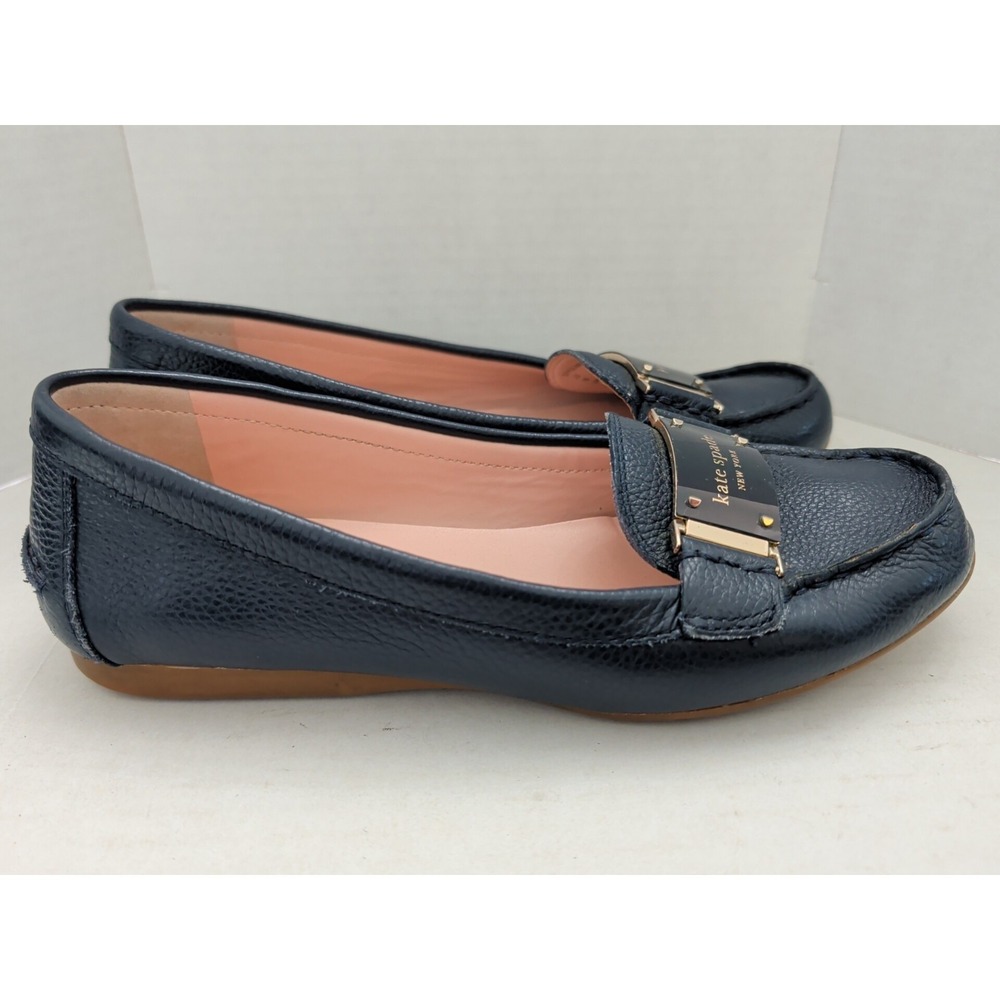 Kate Spade New York Women's Cheshire Navy Blue Pebbled Leather Loafers Size 7B - Picture 3 of 9
